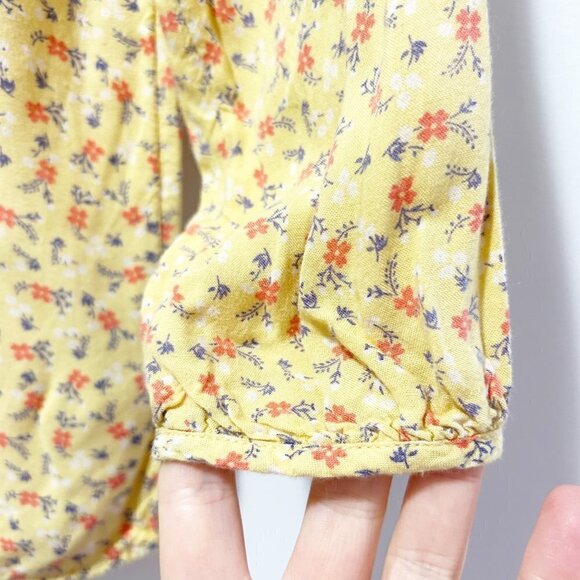 Tucker + Tate Size 6 Floral Peasant Style Shirt Top Blouse Yellow - Picture 5 of 7